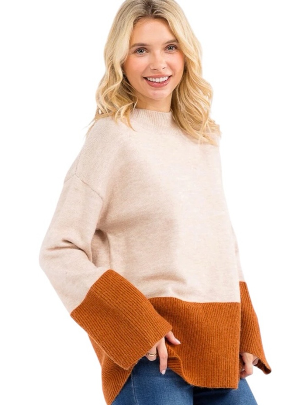 932:  MIRACLE NWT SWEATER CARDIGAN BEIGE CAMEL (H35)